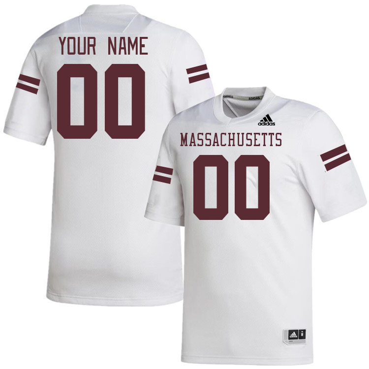 Custom Massachusetts Minutemen Name And Number College Football Jerseys Stitched-White